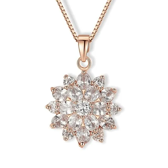“Diamond Sunflower” | 18K Necklace