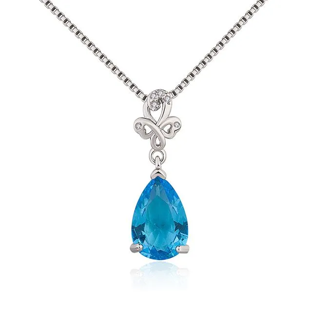 Drop Shape Sapphire Crystal Pendant