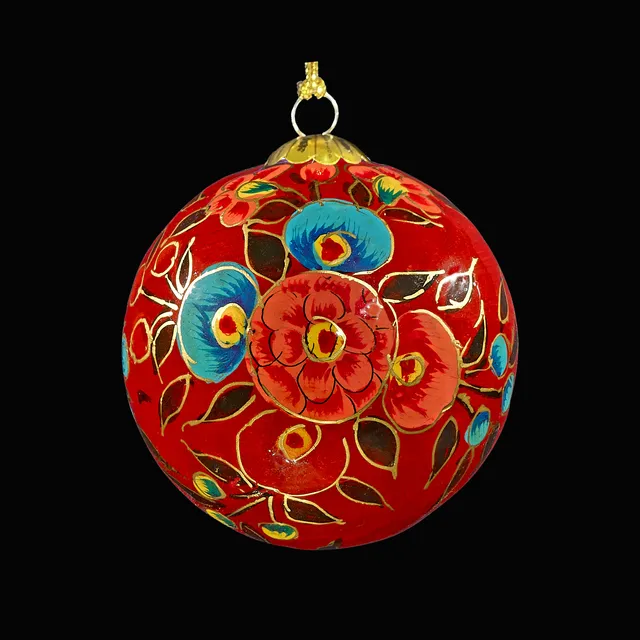 Red Blooms - Handmade Bauble