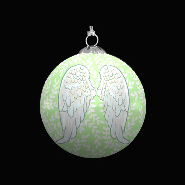 Angel Wings Green - Handmade Bauble