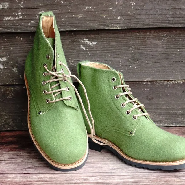 Katla Burel Lace-Up Boots - Green