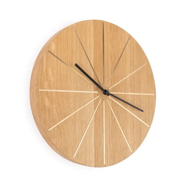 Oak wood wall clock SUNNY