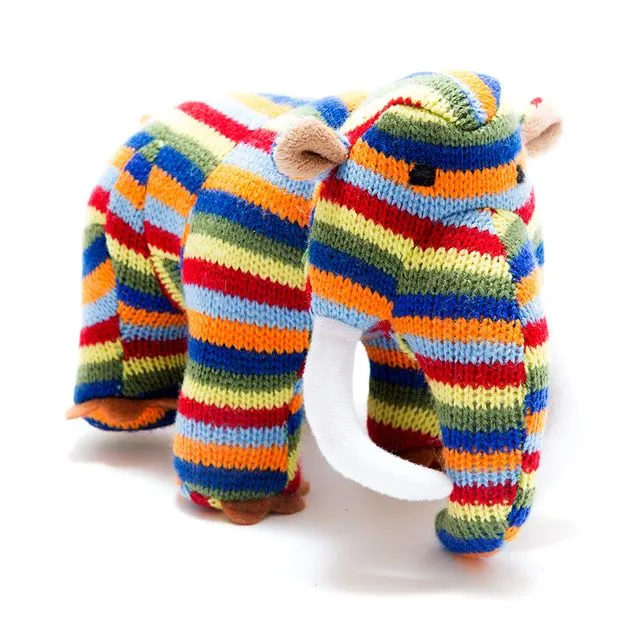 Woolly Mammoth Dinosaur Baby Rattle Knitted