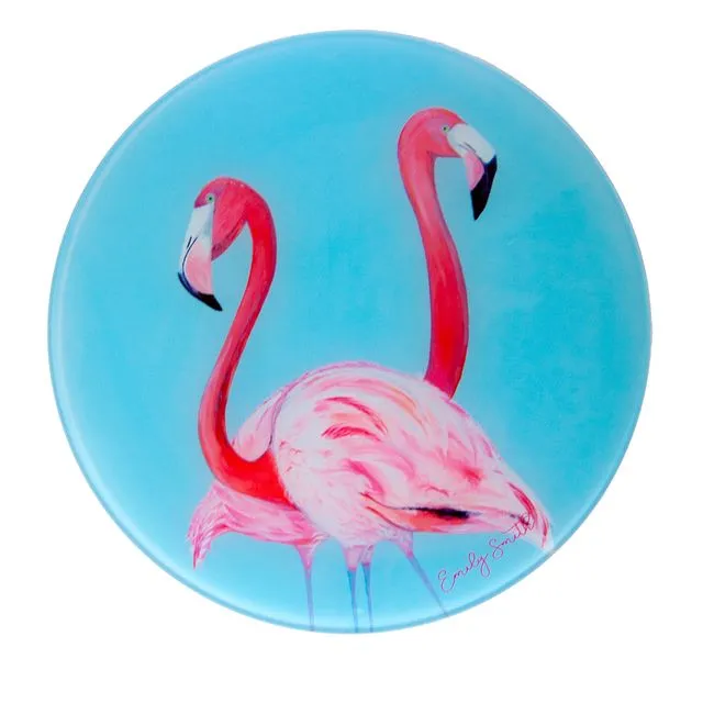 Flossy & Amber Flamingo Recycled Glass Platter