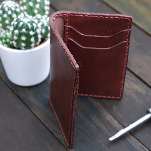 Handmade Leather Bifold minimalist Slim Wallet