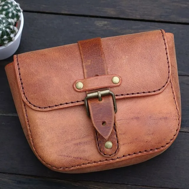 Handmade Leather Hip Bag, Leather Belt Bag