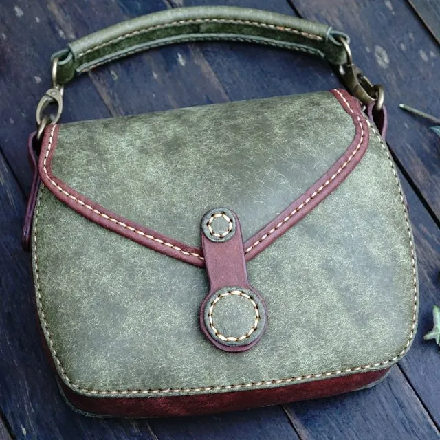 Handmade Lara Leather Handbag with handle
