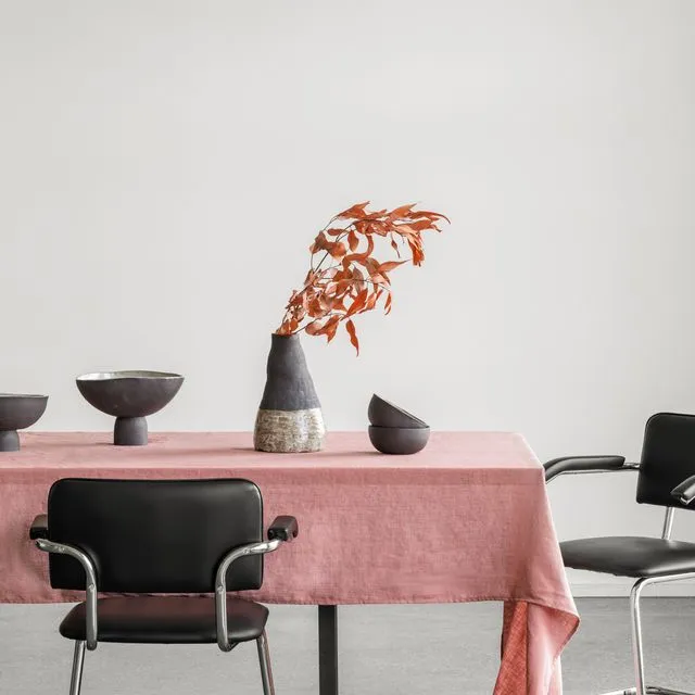 Linen Tablecloth Pinky Coral (145x250cm)