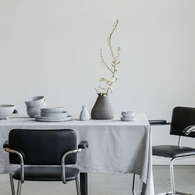 Linen Tablecloth Ice grey (145x330cm)