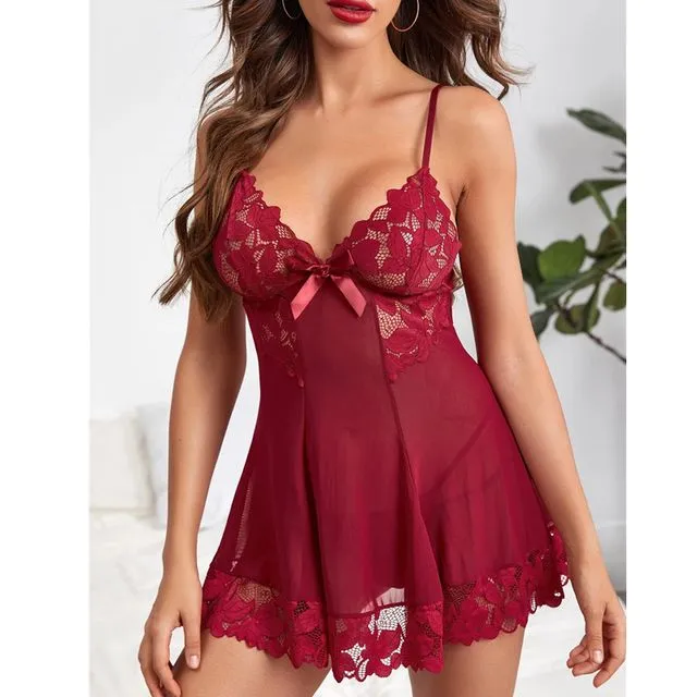 Lace Cami Alluring Dress with Thong