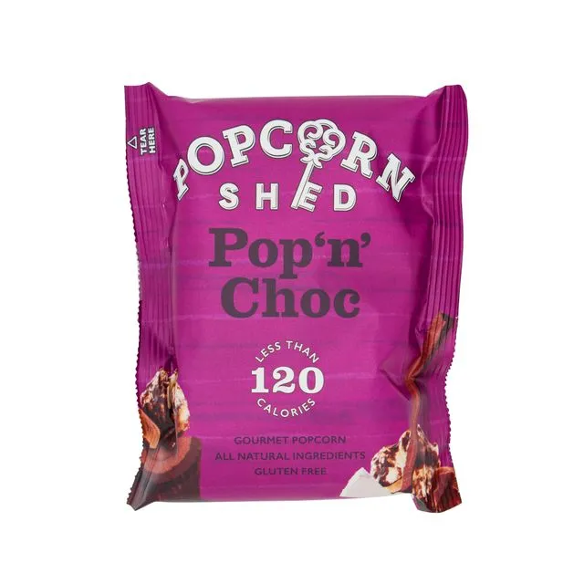 Pop N Choc Popcorn Snack Pack: Case of 16