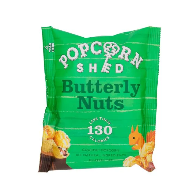 Butterly Nuts Popcorn Snack Pack: Case of 16