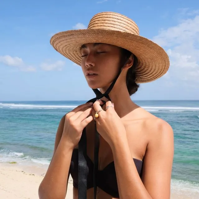Iris Woven Sun Hat in Tan