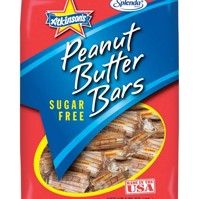 Atkinson Sugar Free Peg Bag Peanut Butter Bars 12 x 106g