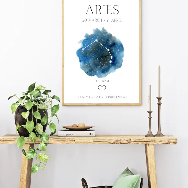 Aries Zodiac Star Sign Wall Art Print
