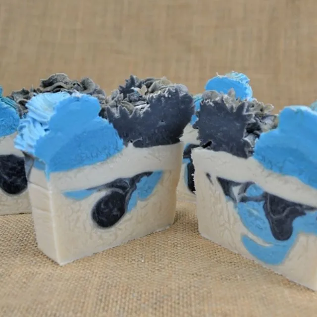 NEW Blue Velvet Soap Slice, Made with Coconut Oil - Moisturising - Cold Process - Vegan - Cruelty Free - SLS Free - Natural Soap