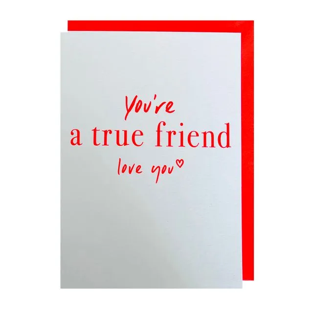 You're a true friend greetings card with Tattoos