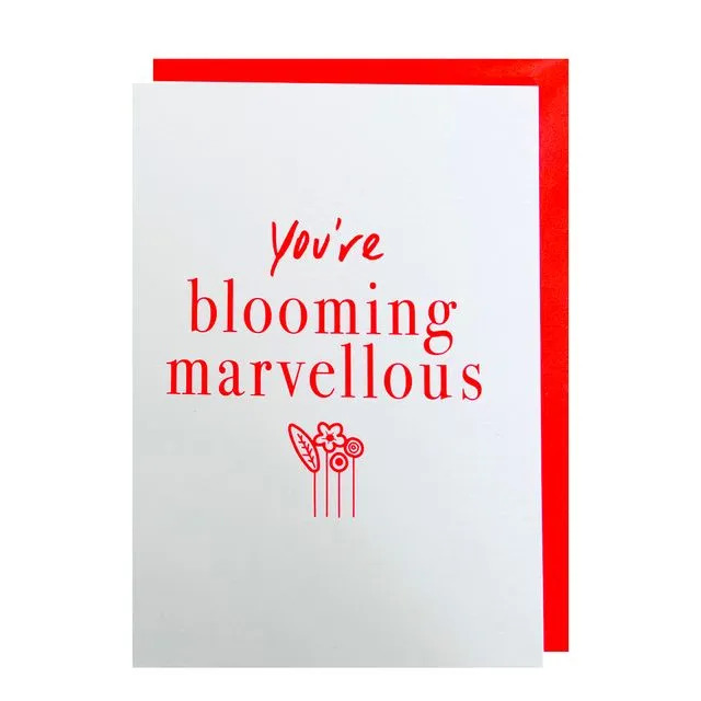 You're Blooming Marvellous Greetings Card with Tattoos