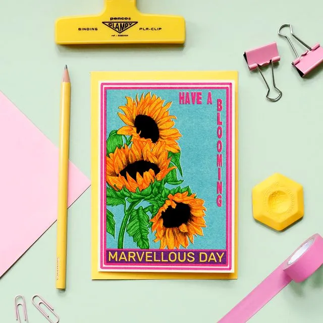 Matchbox Sunflowers Marvellous Day Greeting Card