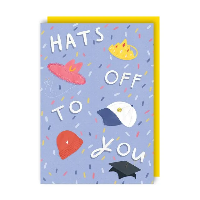 Hats Graduation Card pack of 6