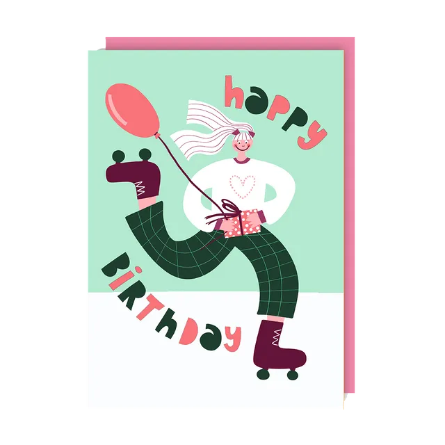 Rollerblading Birthday Card pack of 6