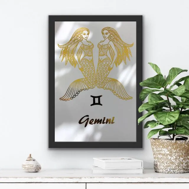 Gemini Star Sign Foil Print