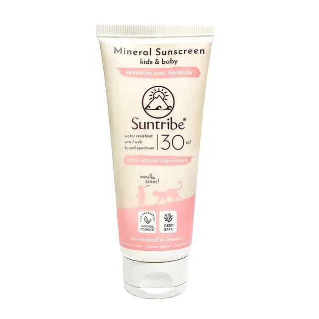 Suntribe All Natural Mineral Kids Vanilla Sunscreen SPF 30 (100 ml) - Pack of 10