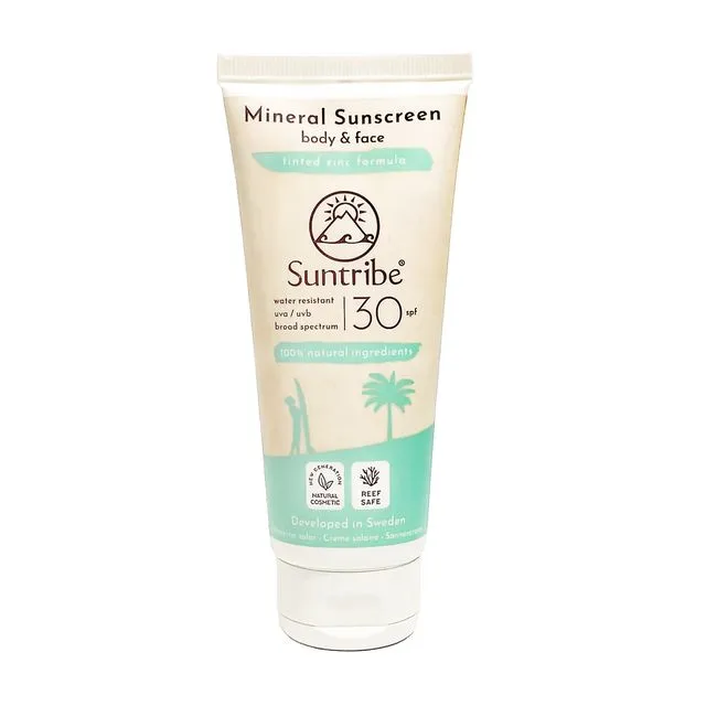 Suntribe All Natural Mineral Body & Face Sunscreen SPF 30 (100ml) - Pack of 10