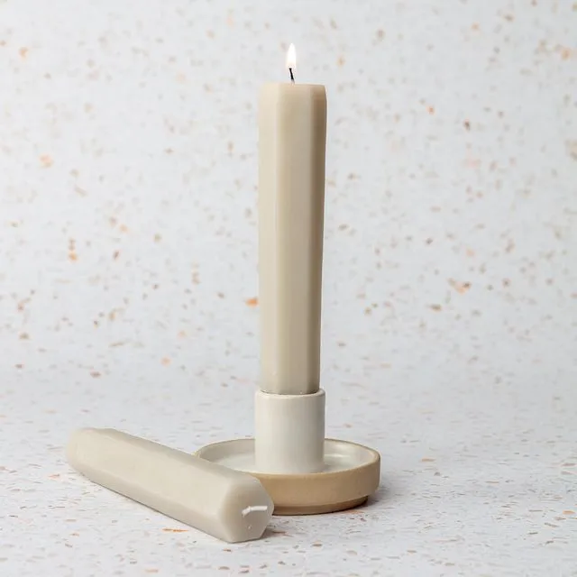Vesta Tapered Candles Stone