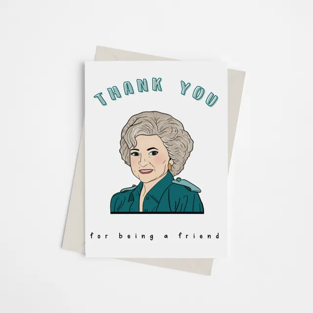Betty White "Thanks for being a friend" - Greeting Card Pack of 10