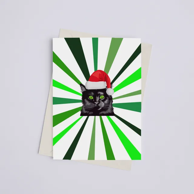Christmas Cat - Greeting Card Pack of 10