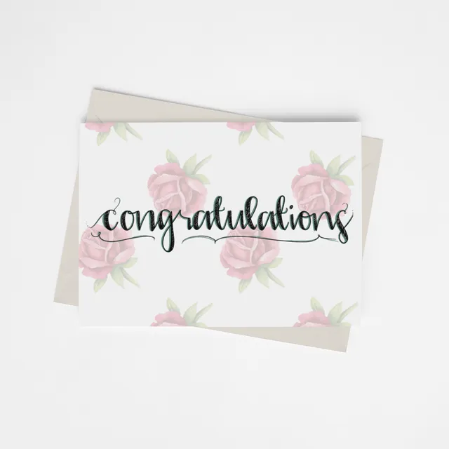Congratulations (Floral) - Greeting Card Pack of 10