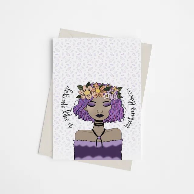 Delicate Like a Fucking Flower - Greeting Card Pack of 10
