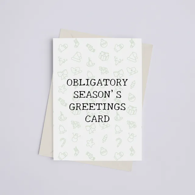 Obligatory Season's Greetings Card - Greeting Card Pack of 10