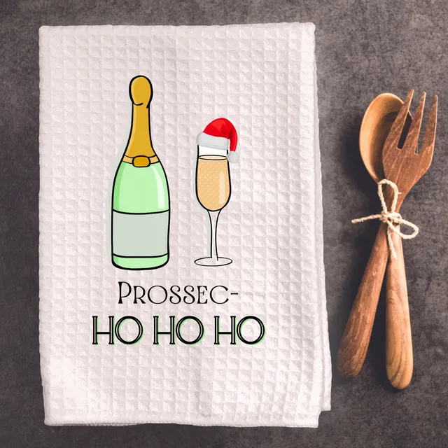 Prosec-Ho Ho Ho - Tea Towel