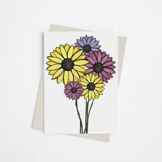 Bright Sunflowers - Greeting Card Pack of 10
