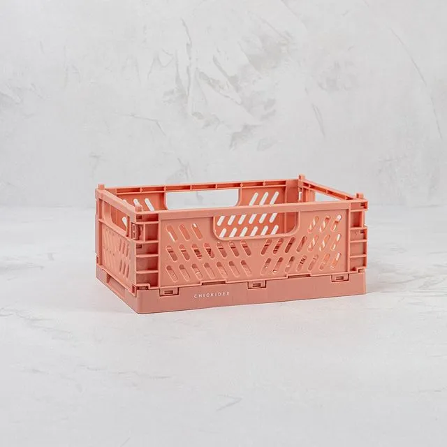 Rust Tiny Folding Storage Crate