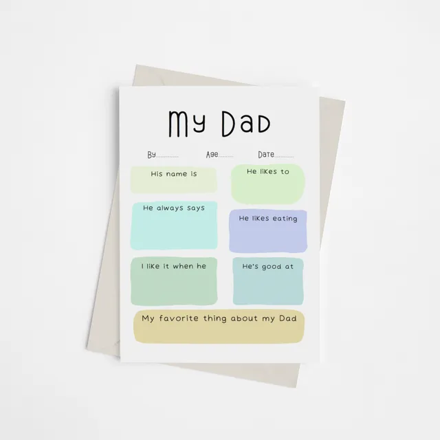"My Dad" - Fill in the Blank Father's Day Card