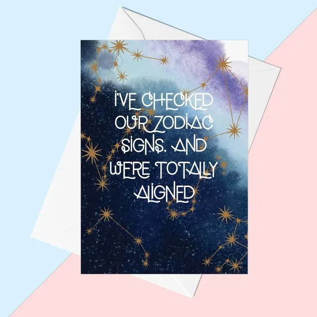 Celestial Our Zodiac Signs Are Aligned Greeting Card