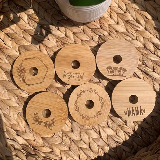 Engraved Bamboo Lids