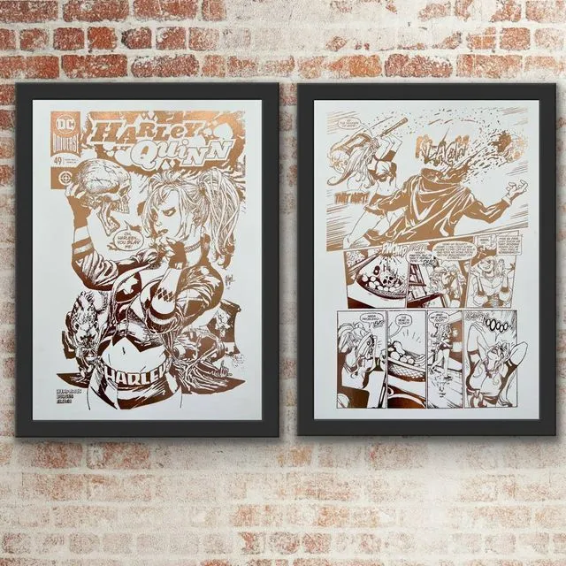 Set of 2 Harley Quinn Foil Prints