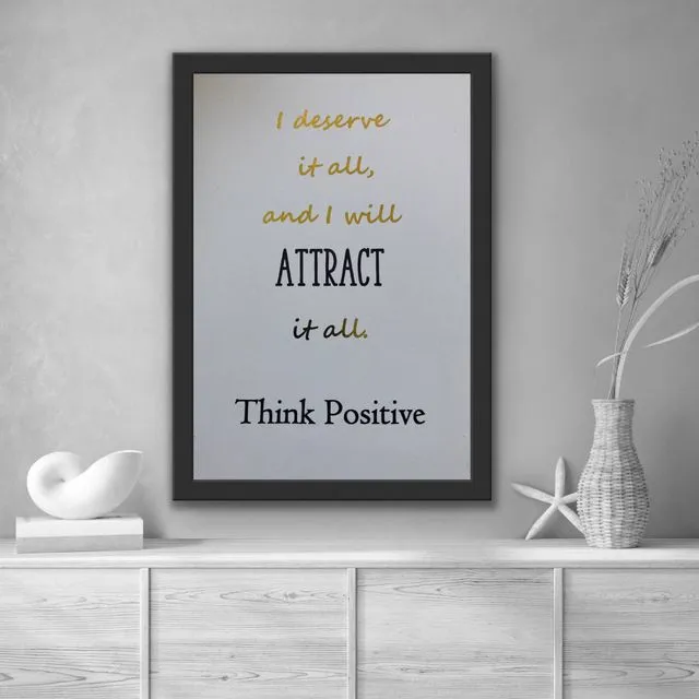 Think Positive Foil Print White