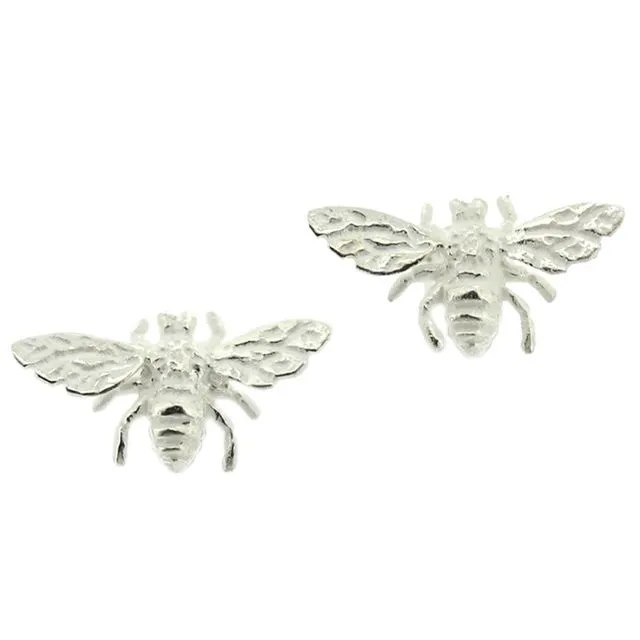 Sterling Silver Honey Bee Stud Earrings and Presentation Box