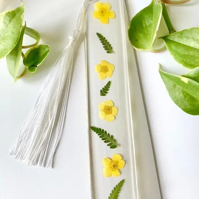 Yellow Flower And Green Fern Bookmark
