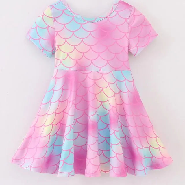 Pink Tie-dye Mermaid Twirl Dress