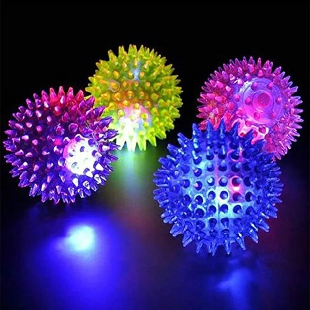 Party2u Spike led ball| flashing balls for babies |flashing dog ball |light up ball |fidget toy |sensory balls |flashing bouncy ball ,light up disco ball |squeezy spiky ball toy
