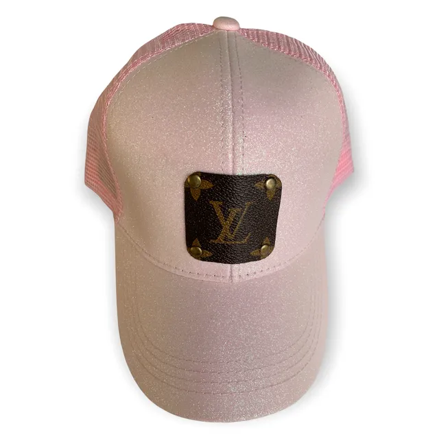 Upcycled Glitter Cotton Candy Trucker Cap