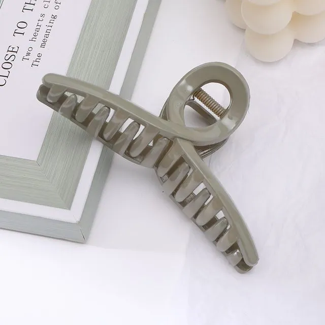 Large Hair Claw Clips For Thick & Thin Hair . French knot Clip - Khaki