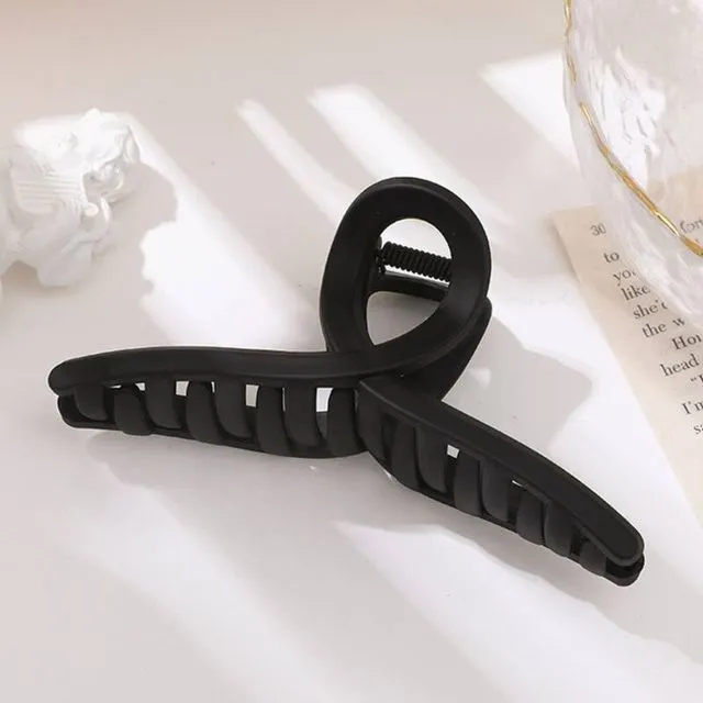 Large Hair Claw Clips For Thick & Thin Hair . French knot Clip - Black