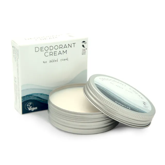 Owl & Bee® - Deodorant cream in a tin - No added scent - Pack of 36